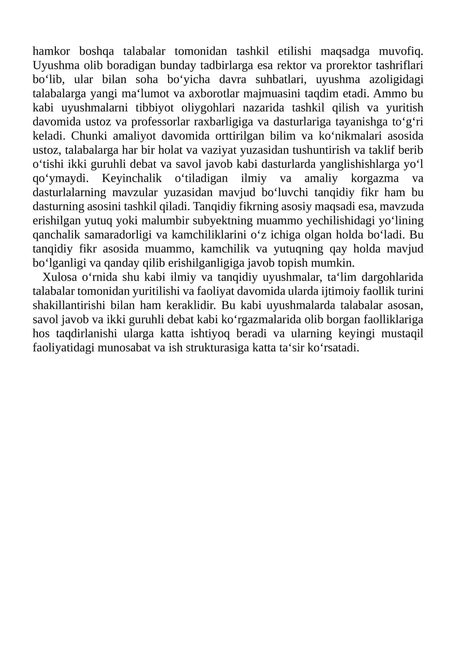 Talabalar o'rtasidagi ilmiy va tanqidiy uyushmalar 2