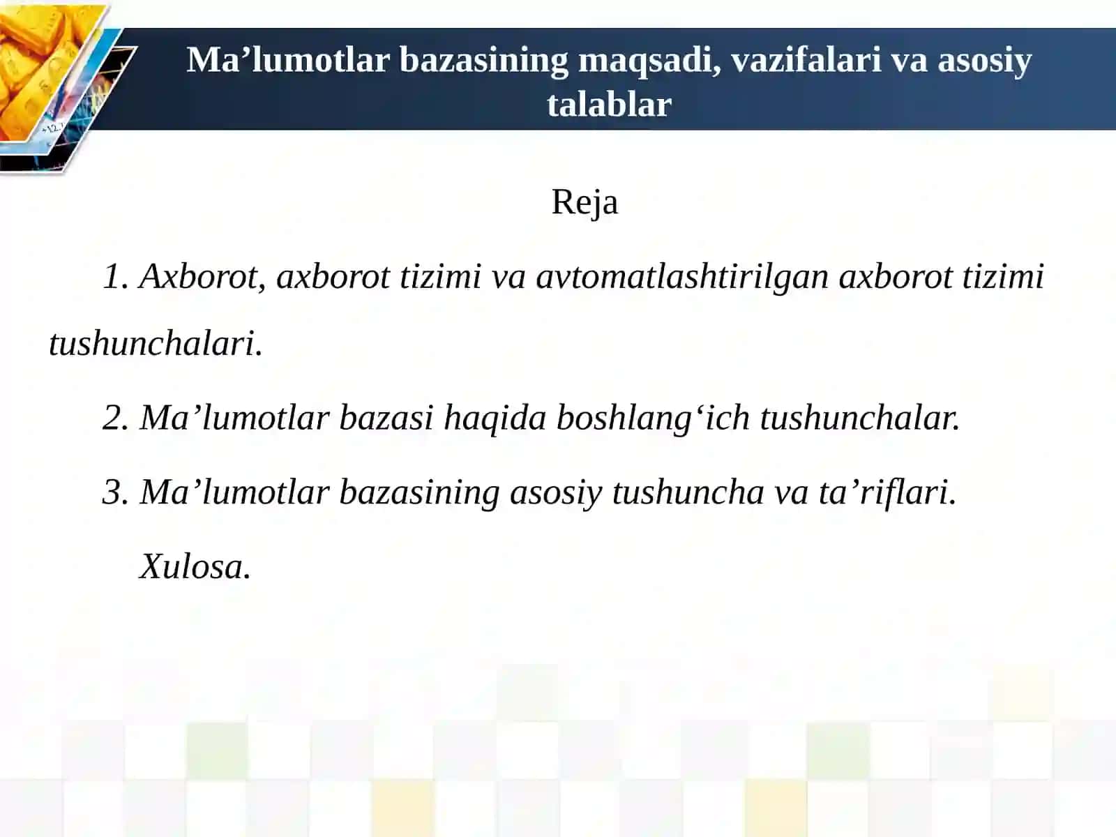 Ma’lumotlar bazasi 2