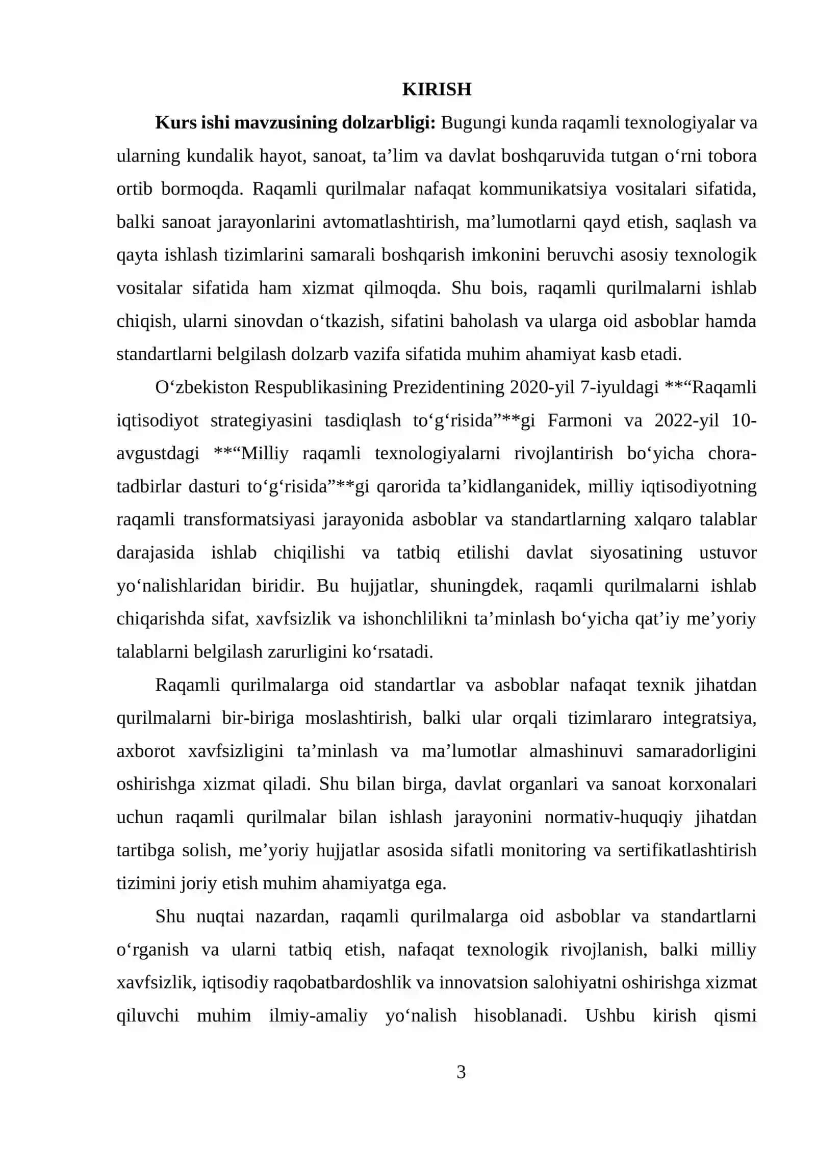 RAQAMLI QURILMALARGA OID ASBOBLAR VA STANDARDLAR 2