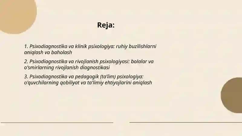 Psixodiagnostika va psixologiya tarmoqlari o'rtasidagi bog'liqlik 2