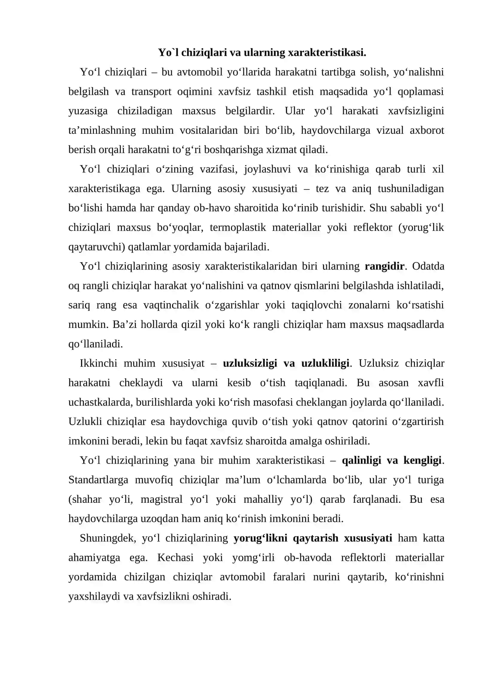 Yo'l chiziqlari 2