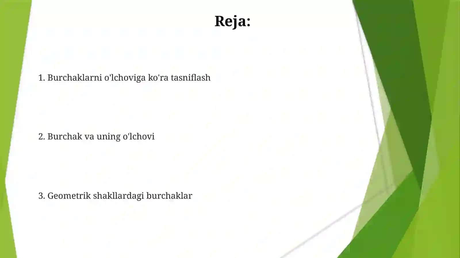 Burchaklar va ularning turlari 2