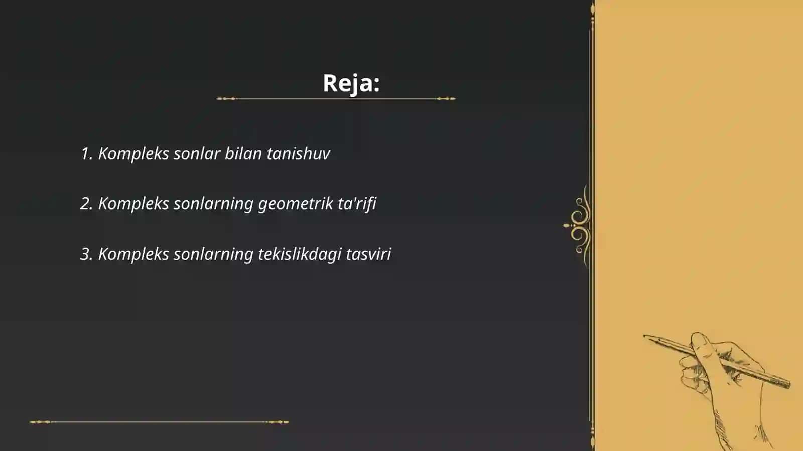 Kompleks sonlarning geometrik ma’nosi va trigonometrik shakli 2