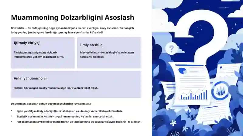 Muammoning dolzarbligini asoslash 2