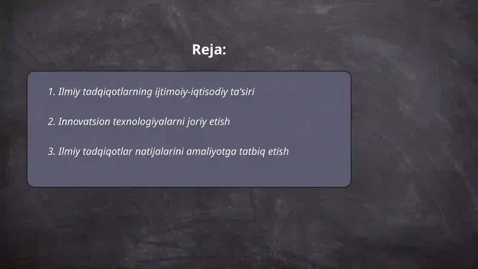 Ilmiy tadqiqotlarning joriy etilish samarasi 2