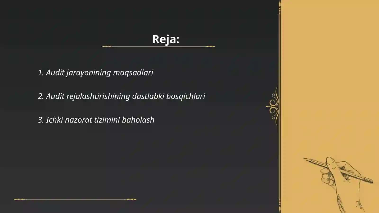Auditni rejalashtirishning asosiy tamoyillari 2