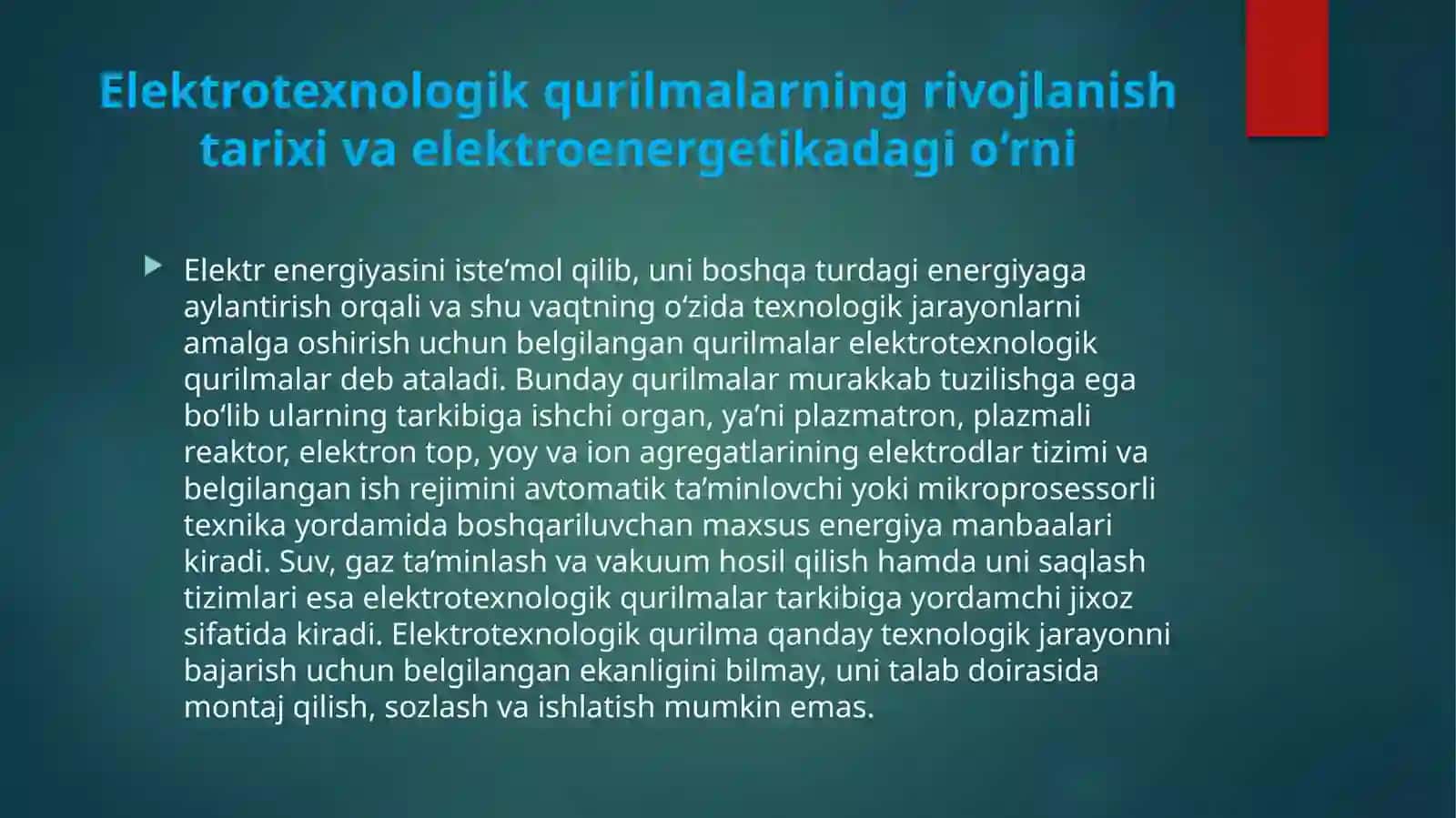 Elektr yuritmaning turgʻun harakti 2