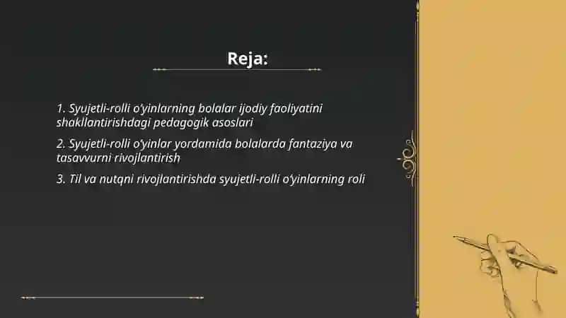 Syujetli-rolli oʻyinlarning bolalar ijodiy faoliyatidagi roli 2