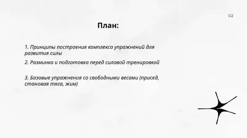 Принципы построения комплекса упражнений для развития силы 2