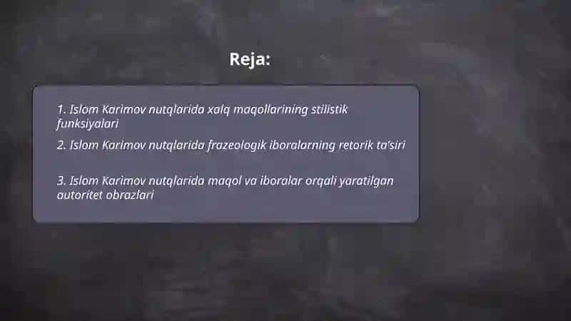 Islom Karimov nutqlarida xalq maqollari va frazeologik iboralardan foydalanish mahorati 2