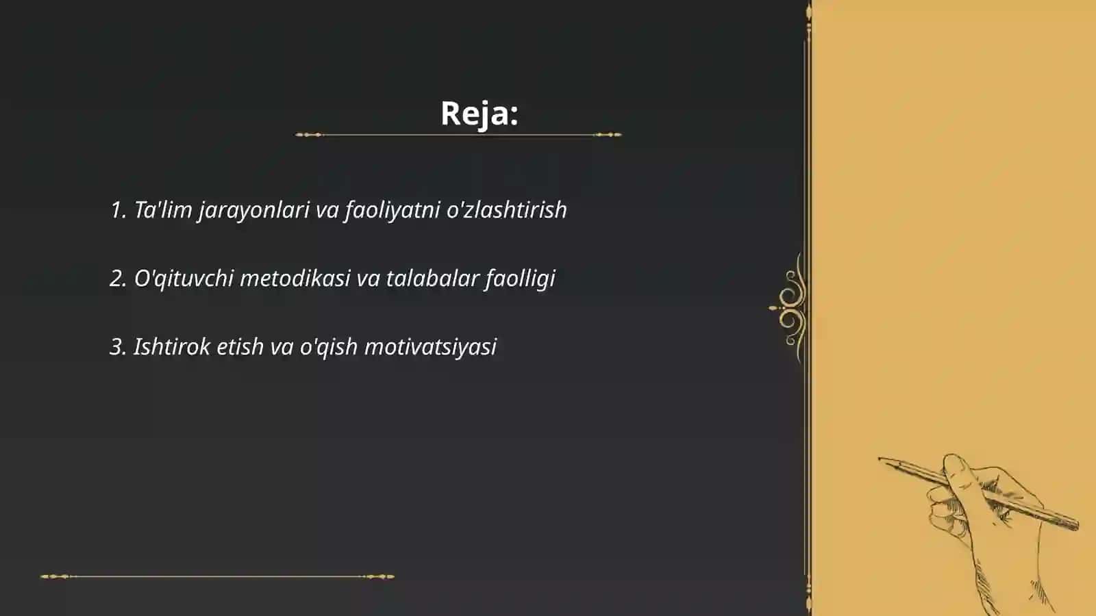 Ta'lim jarayonlari va faoliyatni o'zlashtirish 2