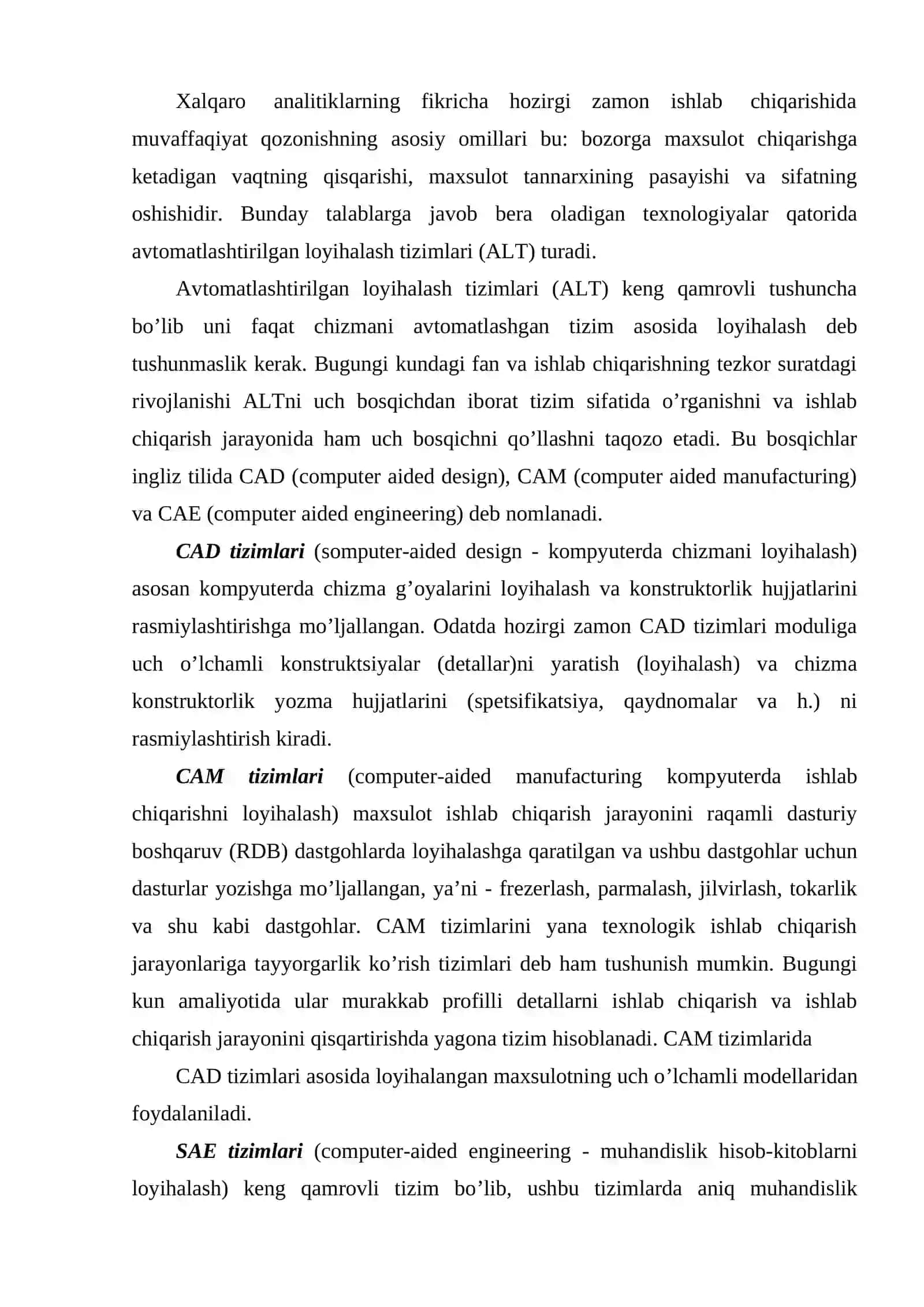 Avtomatlashtirilgan loyihalash tizimlari (alt) haqida tushuncha 2