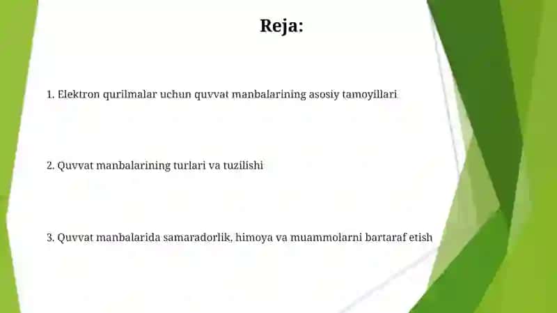 Elektron qurulmalarning elektir taminot manbalari ishlash prinsipilarini taxlil qilish 2