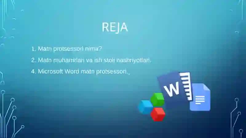 Matnprotsessorlar va ularning imkoniyatlari 2