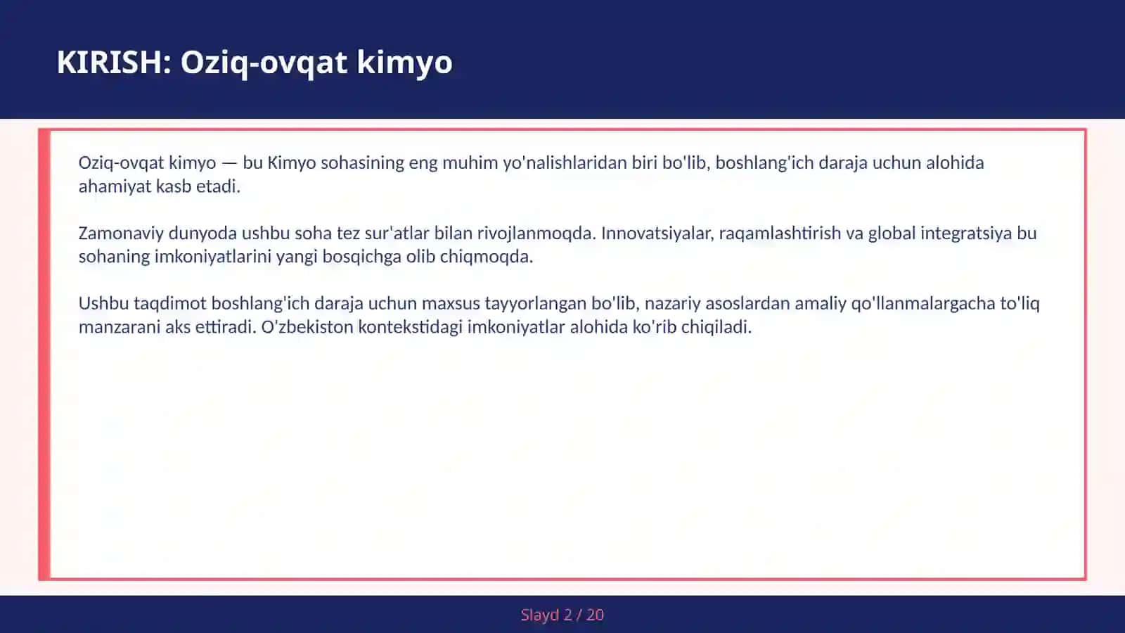 Oziq-ovqat kimyo 2
