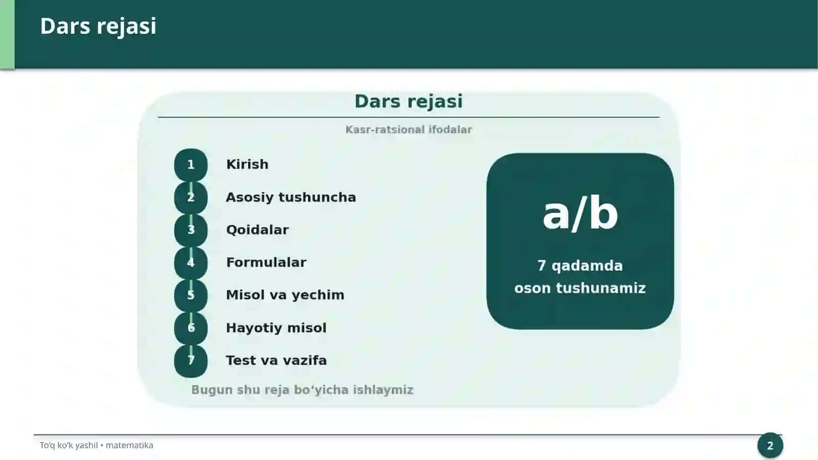 Kasr-ratsional ifodalar 2