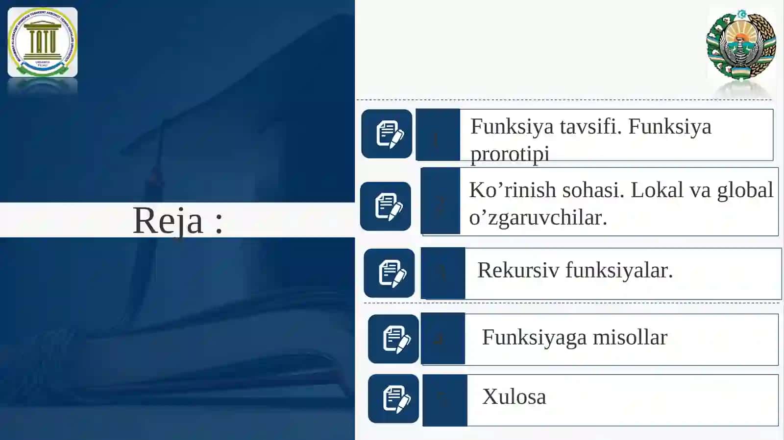 Funksiyalar. Rekursiv algoritmlar 2