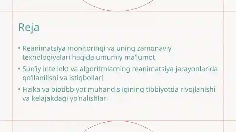 REANIMATSIYA JARAYONLARINI MONITORING QILUVCHI ALGORITMLAR 2