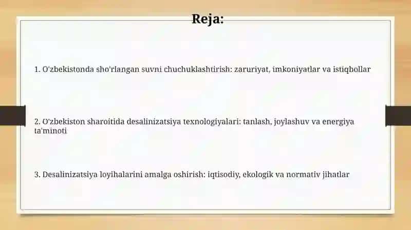 O'zbekiston sharoitida sho'r suvlarni chuchuklashtirish g'oyasini yaratish 2