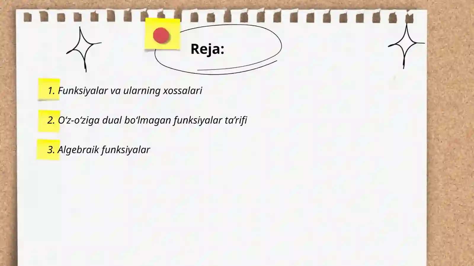 O'z-o'ziga dual bolmagan funksiyalar haqidagi lemma 2
