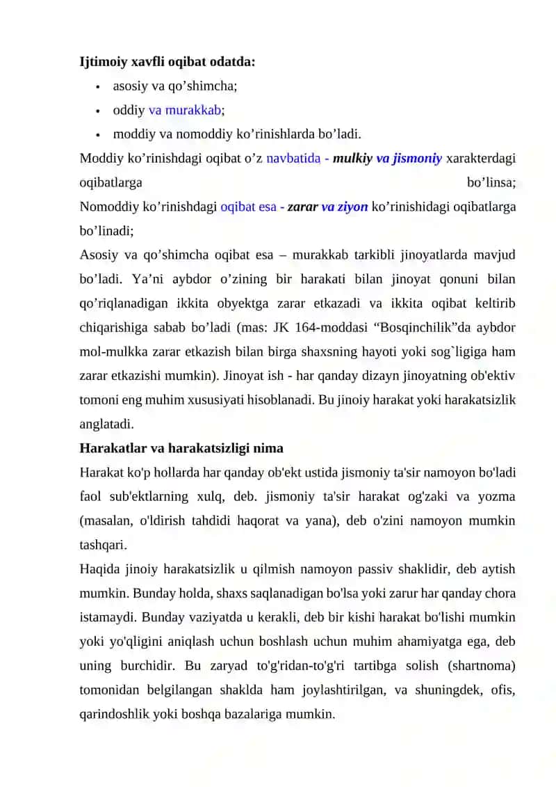 IJTIMOIY XAVFLI QILMISH VA IJTIMOIY XAVFLI OQIBAT 2