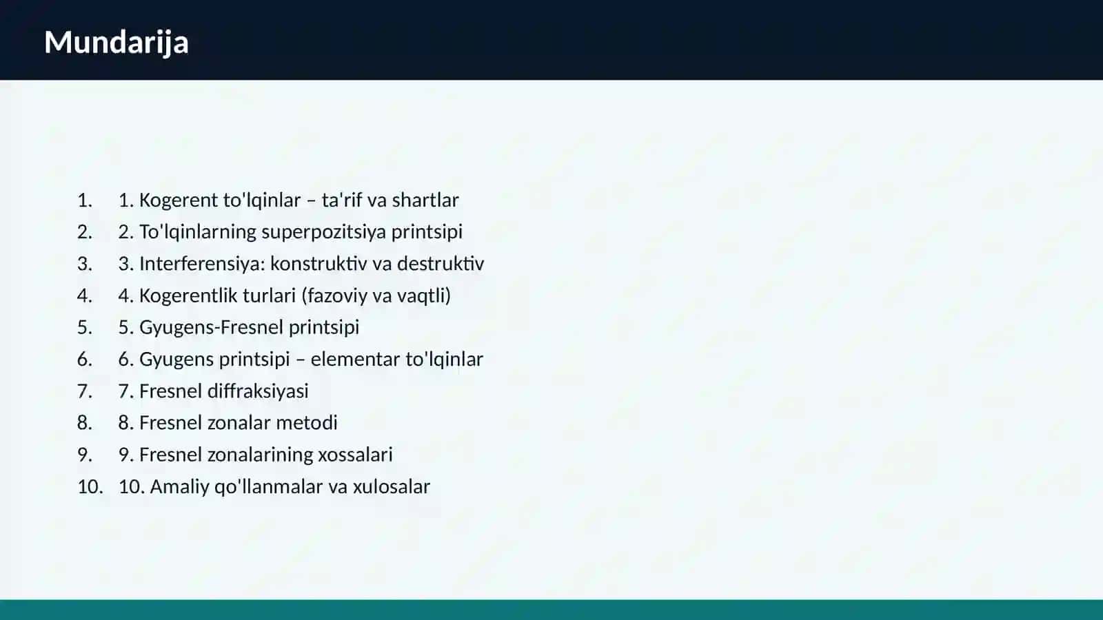 Kogerent To'lqinlar 2