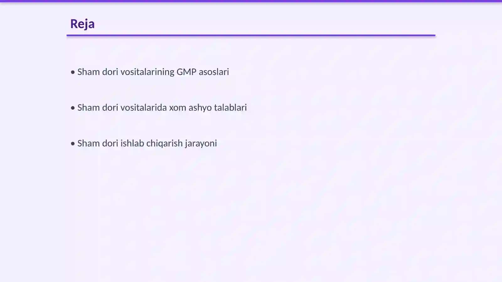 Sham dori vositasi uchun GMP talablari 2