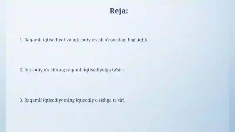 Raqamli oqtisodiyot va iqtisodiy o‘sish o‘rtasidagi o‘zaro bog‘liqlikni baxolash 2