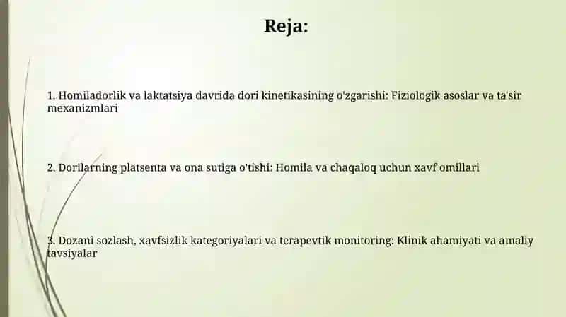 Homiladorlik va laktatsiya davrida dori kinetikasining o'zgarishi 2