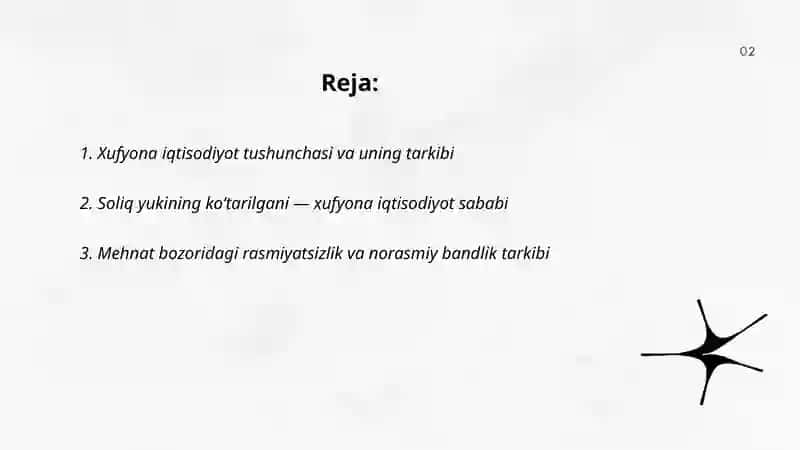 Xufyona iqtisodiyotning tarkibi sabablari va oqibatlari 2
