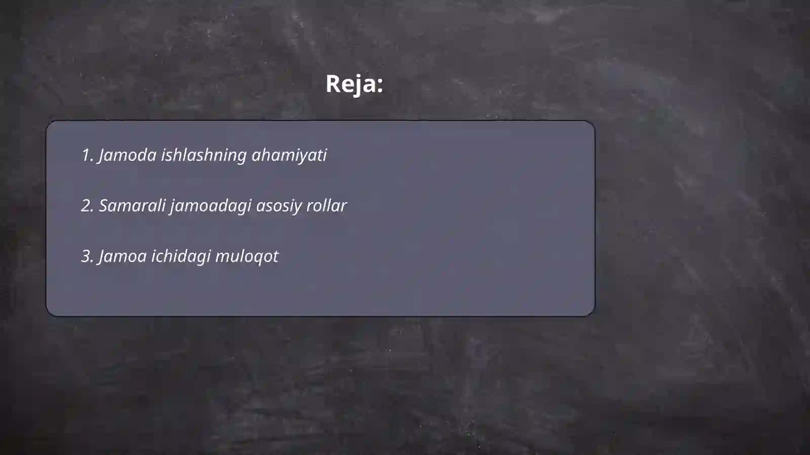 Jamoda ishlash 2