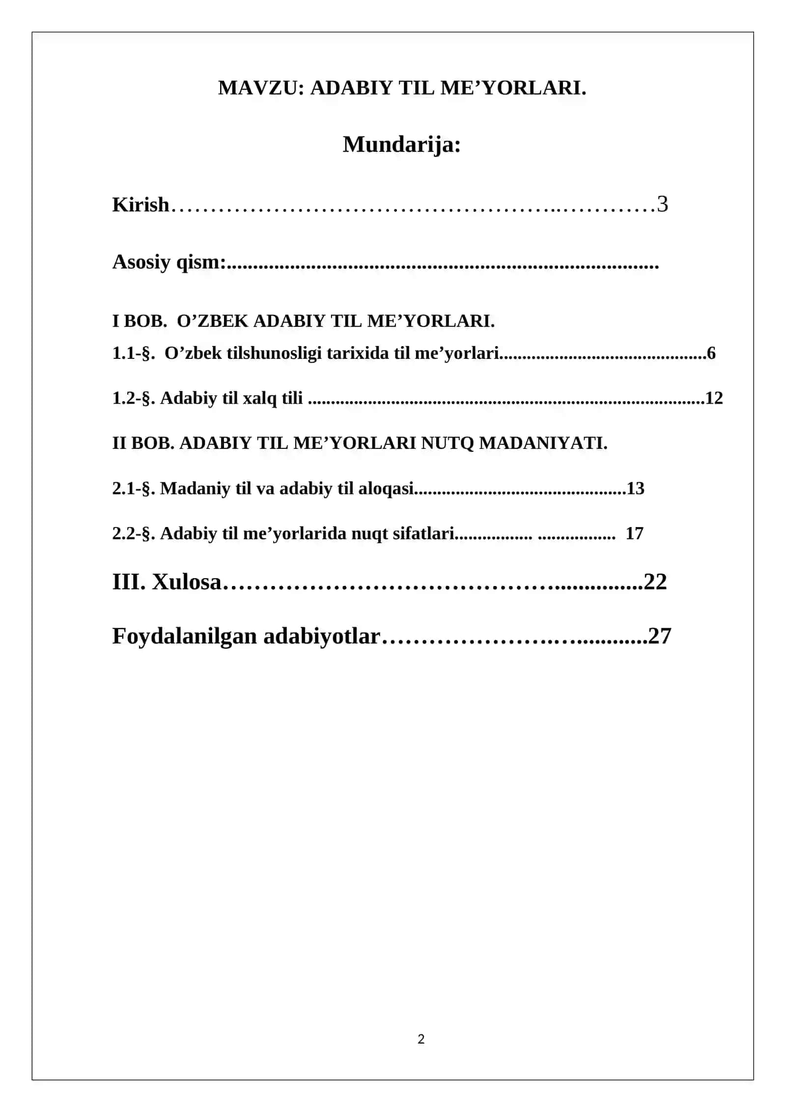 ADABIY TIL ME’YORLARI 2