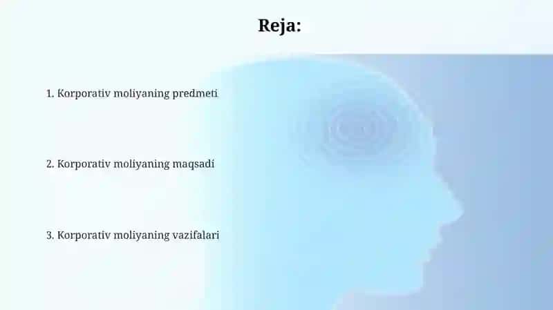 Korxona moliyasi fanining predmeti, maqsadi va vazifalari 2