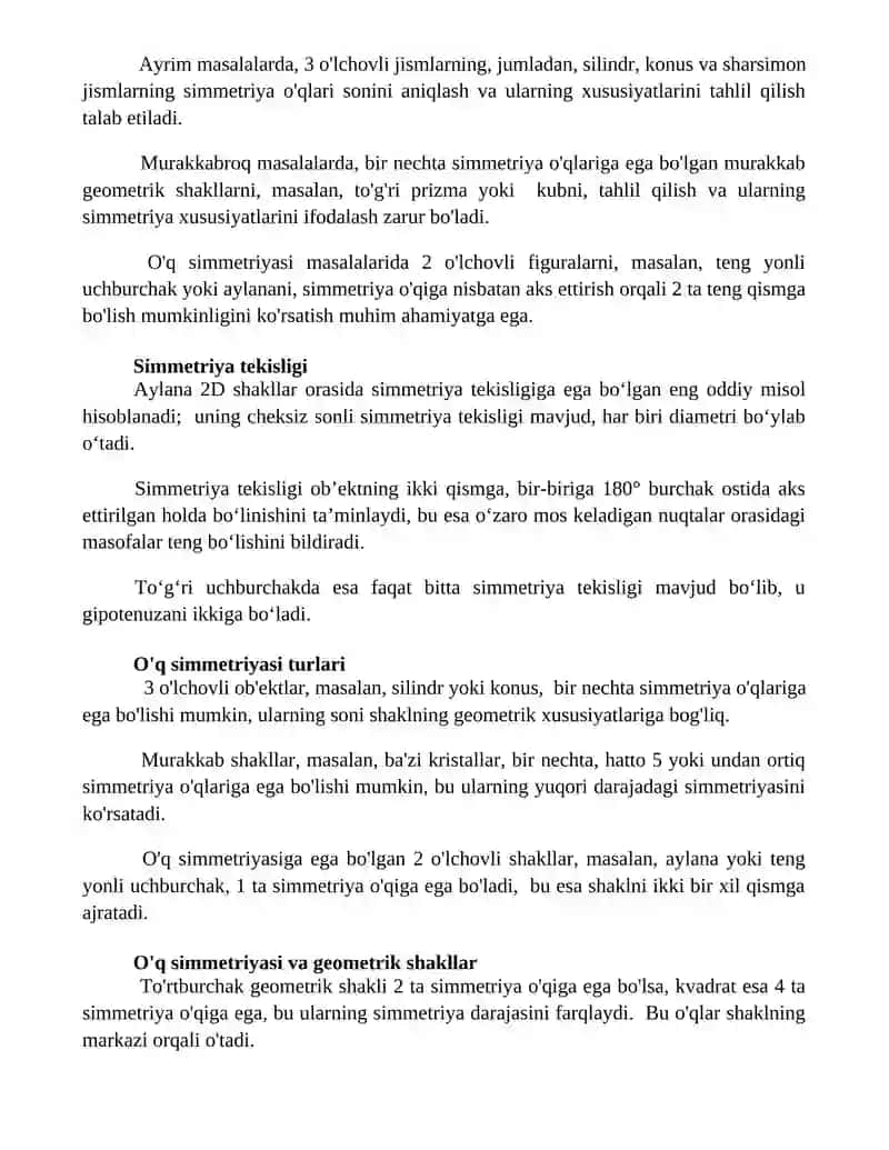Oʻq simmetriyasi 2