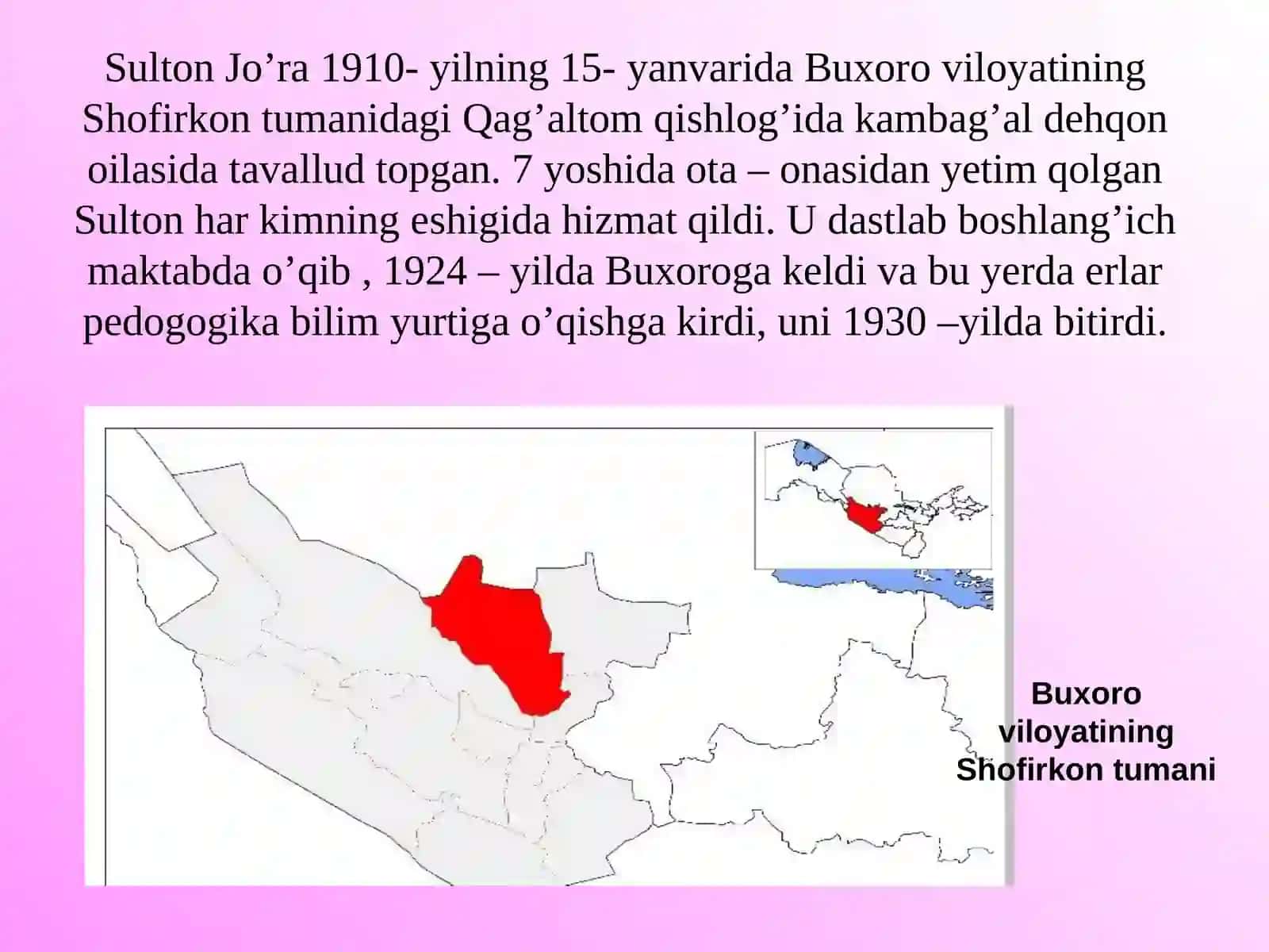 Sulton Joraning hayoti va ijodi (1910-1943) 2