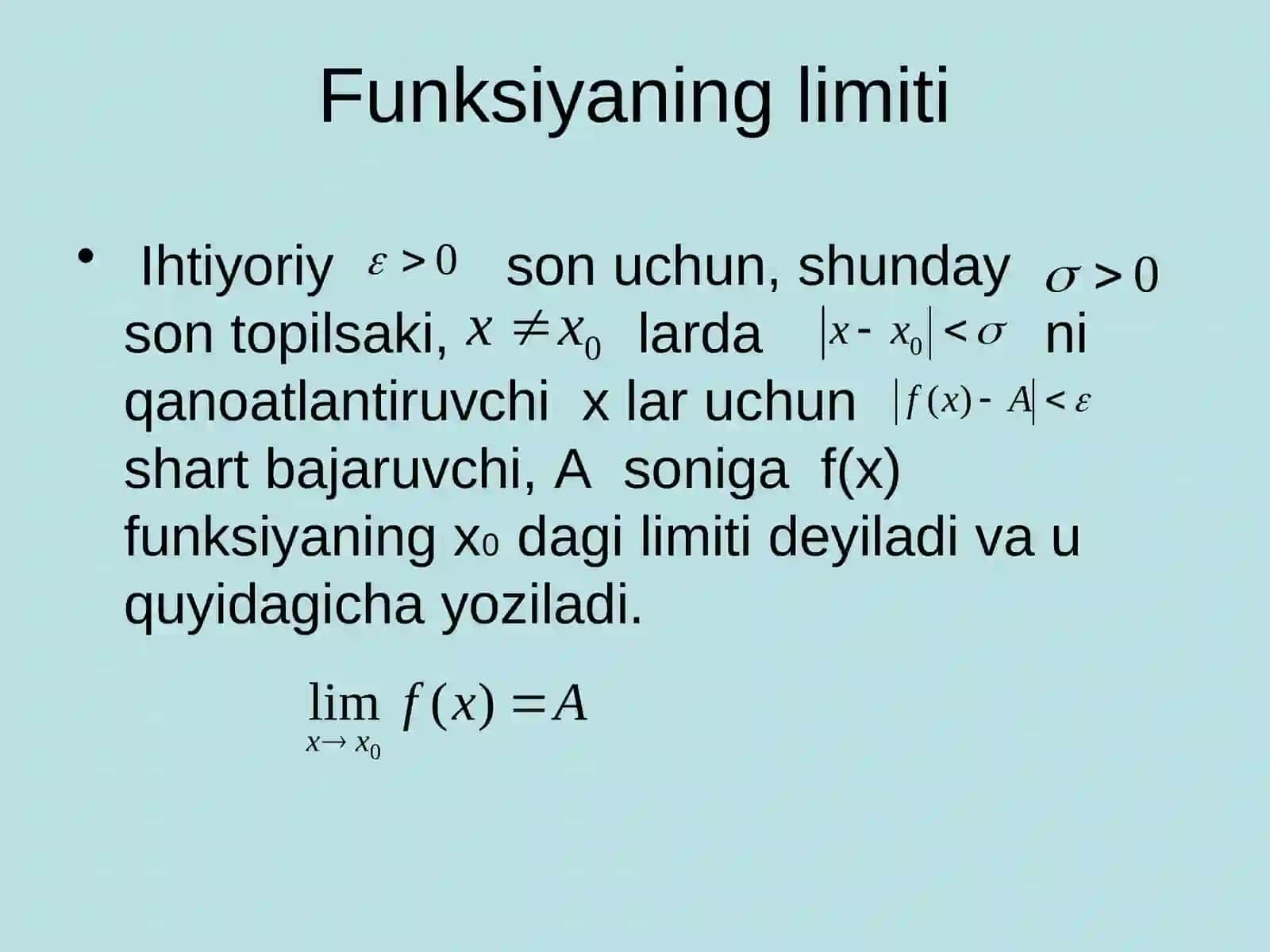 Funksiyaninglimiti 2