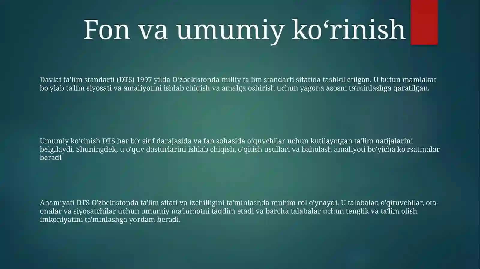 Davlat Ta‘Lim Standarti 2