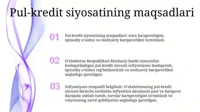 Oʻzbekiston Respublikasi Pul-Kredit Siyosati 2