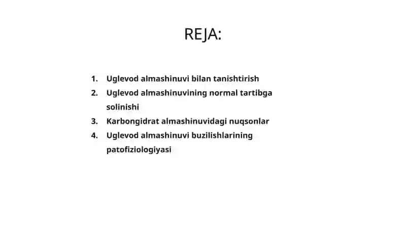 Uglevodlar almashinuvi boshqaruvining buzilishi 2
