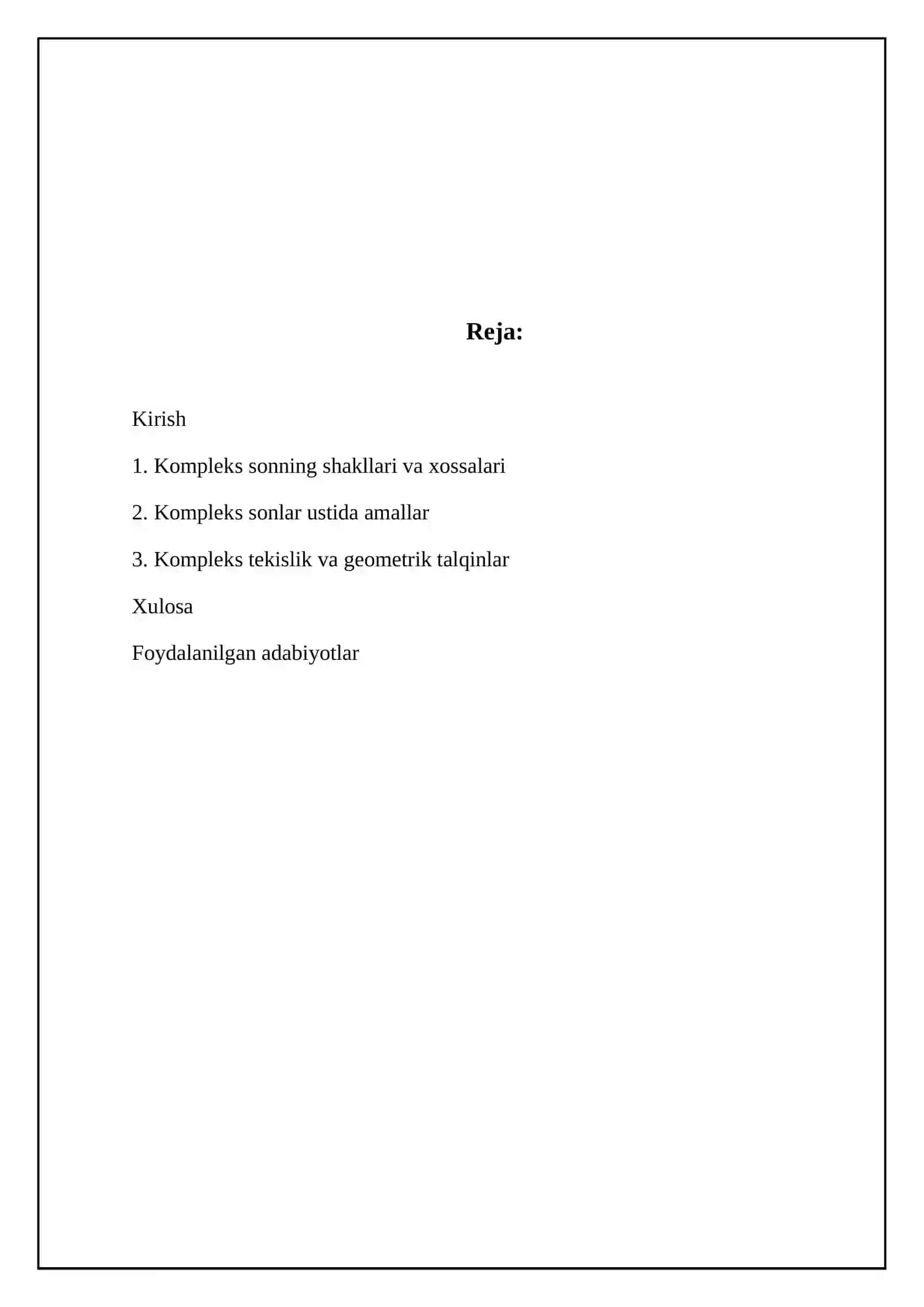 Hisob (. kompleks sonning algebraik , trigonometrik va korsatkichli shakl 2