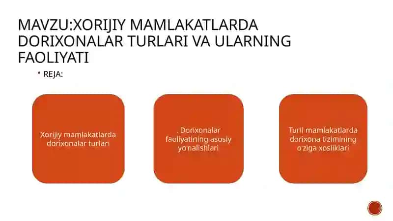 xorijiy mamlakatlarda dorixona turlari va faoliyati 2