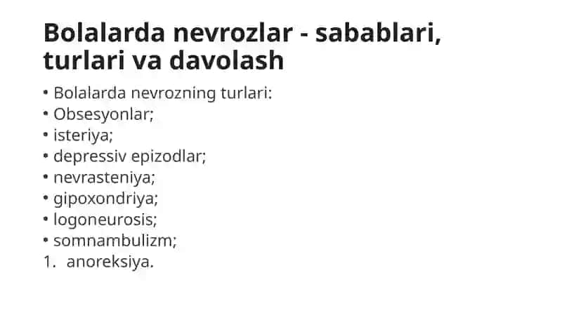 Bolalarda nevroz va uning turlari 2