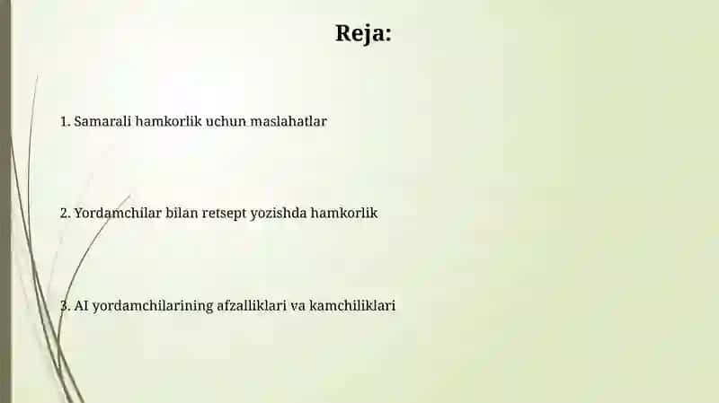 Retsept yozishda koʻmakchilar bilan ishlash 2