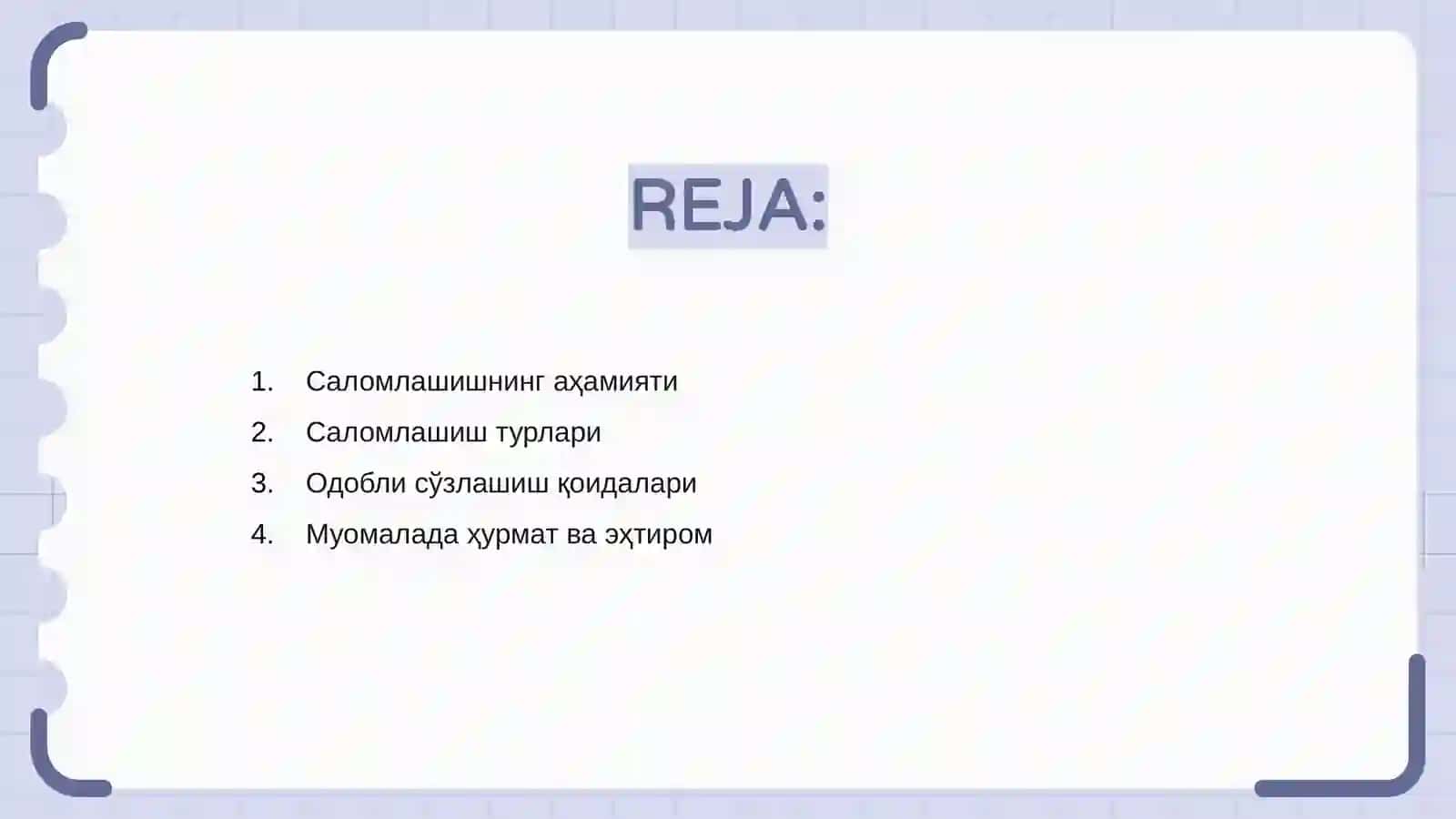 Саломлашиш одоби 2