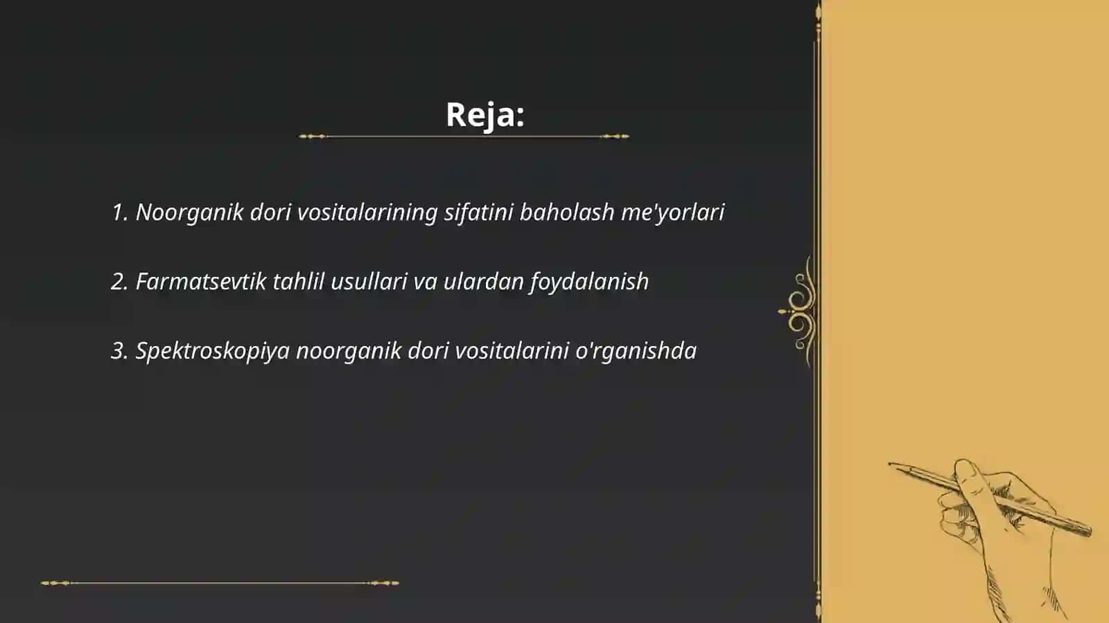 Noorganik dori vositalarining sifatini nazorat qilishdagi ahamiyati 2