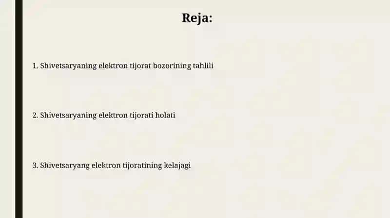 Shivetsaryaning elektiron tijorati 2