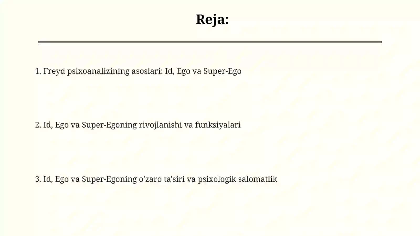 Z.Freyd psixoanaliz asoslarida Id Ego va super Ego haqida 2