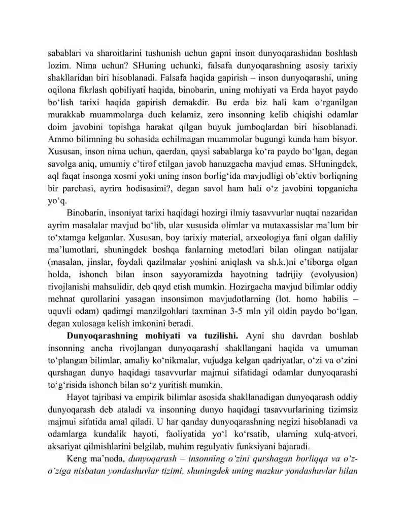 FALSAFA FANINING PREDMETI, MAZMUNI VA JAMIYATDAGI ROLI. mustaqil ish 2