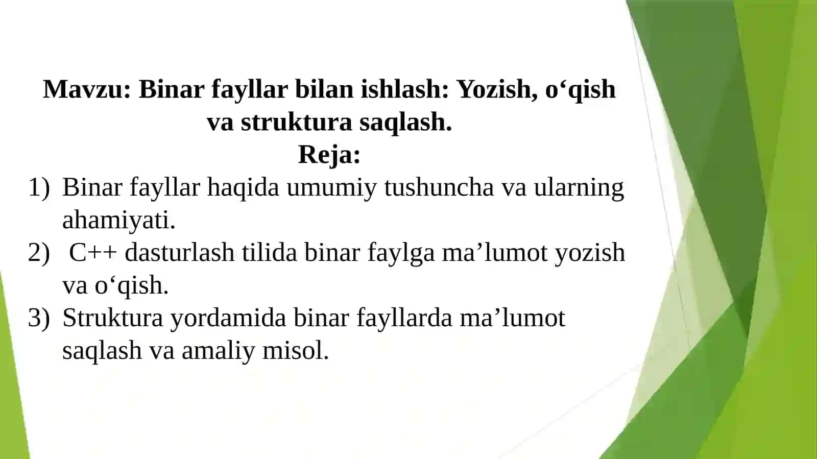 Binar fayllar vaqtlarini aks ettirish 2