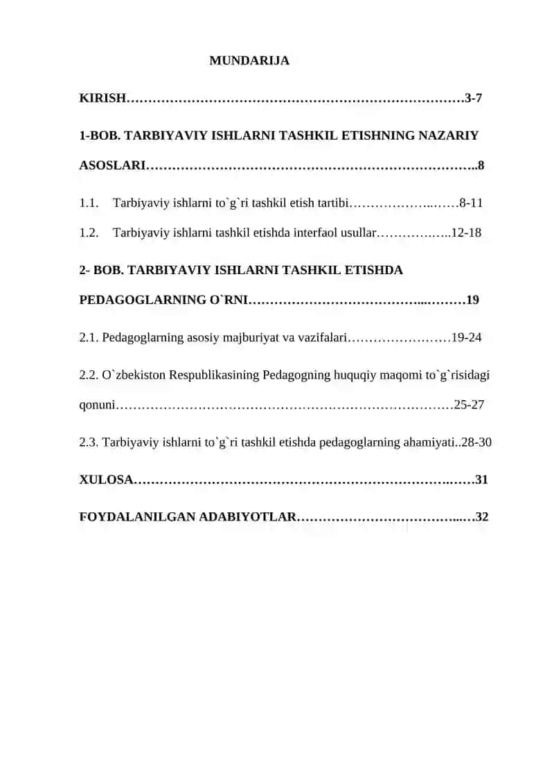 Tarbiyaviy ishlarni tashkil etishda pedagoglarning vazifalari 2